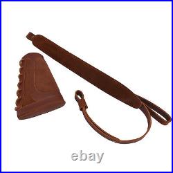 Set of Gun Buttstock with Leather Sling for. 348.357.45/70.22mag 12GA 7MM REM