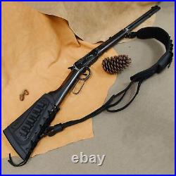 Set of Leather Gun Buttstock with Ammo Sling Straps for. 357.308 12GA. 22MAG. 45-70