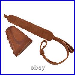Set of Leather Rifle Buttstock with Gun Sling + Swives For. 30/30.357.22LR. 308