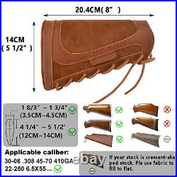 Set of Leather Rifle Cheek Rest with Ammo Sling for. 30-30.45-70.308.22MAG 12GA