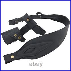 Set of Leather Rifle No Drill Harnessed Butt Holder, Sling Ring, Carry Sling