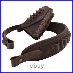 Set of Leather Suede Buttstock with Ammo Sling for. 308.22LR 12GA. 357.44MAG. 45-70