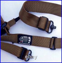 Short Action Precision Positional Rifle Sling with QD Swivels- Coyote Brown