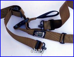 Short Action Precision Positional Rifle Sling with QD Swivels- Coyote Brown