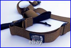 Short Action Precision Positional Rifle Sling with QD Swivels- Coyote Brown