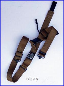 Short Action Precision Positional Rifle Sling with QD Swivels- Coyote Brown