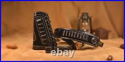Sleek Black Leather Rifle Sling & Buttstock Holder for Efficient Ammo Access