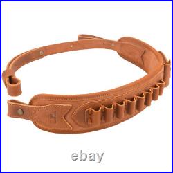 Soft Leather Rifle Sling Shotgun Shell Slots Shoulder Strap 30/30.308.22LR 12GA