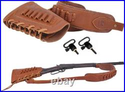 Solid Brown Cowhide Leather Gun Sling and Buttstock for Hunters & Shooters Solid Brown Cowhide Leather Gun Sling and Buttstock for Hunters & Shooters
