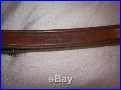 Sporting Rifle Sling Bianchi #73 Cobra Grande Padded Leather Hand Tooled Brass