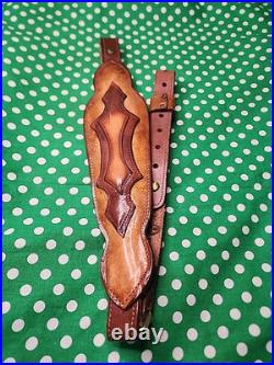 Stalker Stacked Leather Stitched Leather Rifle Sling Suede Backed Rifle Sling