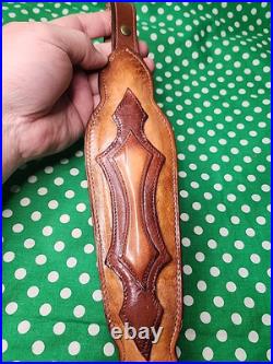 Stalker Stacked Leather Stitched Leather Rifle Sling Suede Backed Rifle Sling