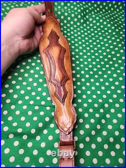 Stalker Stacked Leather Stitched Leather Rifle Sling Suede Backed Rifle Sling