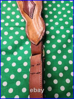 Stalker Stacked Leather Stitched Leather Rifle Sling Suede Backed Rifle Sling