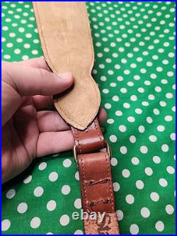 Stalker Stacked Leather Stitched Leather Rifle Sling Suede Backed Rifle Sling