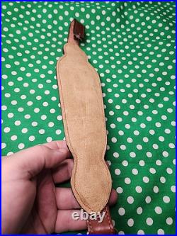 Stalker Stacked Leather Stitched Leather Rifle Sling Suede Backed Rifle Sling