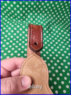 Stalker Stacked Leather Stitched Leather Rifle Sling Suede Backed Rifle Sling