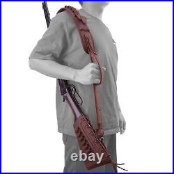 Suit of Leather Canvas Gun Cheek Rest, Ammo Holder Sling Straps with 2pcs Swivels