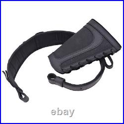 Suit of Leather Canvas Gun Cheek Rest Buttstock with Ammo Sling for. 308.22 12GA