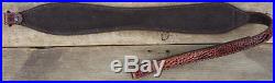 Supreme Leather Rifle Sling Black/Cognac/Ashwood Gator Embossed Double Scute