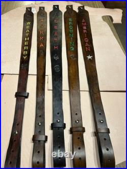 TIKKA # 2 Custom Leather Rifle Sling Hand Tooled and Handmade in the USA