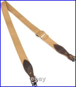 TOURBON Canvas Leather Rifle Slings Hunting Easy-Adjust 1.5-inch Wide Gun Strap