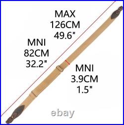 TOURBON Canvas Leather Rifle Slings Hunting Easy-Adjust 1.5-inch Wide Gun Strap