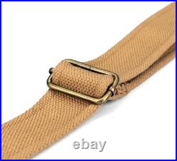 TOURBON Canvas Leather Rifle Slings Hunting Easy-Adjust 1.5-inch Wide Gun Strap