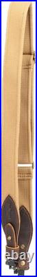 TOURBON Canvas Leather Rifle Slings Hunting Easy-Adjust 1.5-inch Wide Gun Strap