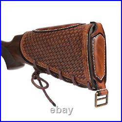 TOURBON Genuine Leather Gun Sling Strap+Rifle Buttstock Cover Slip on Recoil Pad