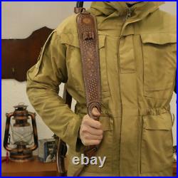 TOURBON Hunting Genuine Leather Rifle/Shotgun Sling Gun Carry Strap Multi Option