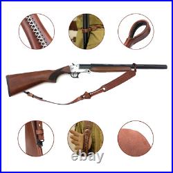 TOURBON Hunting Genuine Leather Rifle/Shotgun Sling Gun Carry Strap Multi Option
