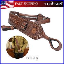 TOURBON Hunting Gun Sling Barrel Mounted Rifle Ammo Holder Vintage Leather Gift