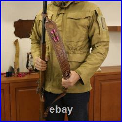 TOURBON Hunting Gun Sling Barrel Mounted Rifle Ammo Holder Vintage Leather Gift