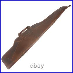 TOURBON Hunting Leather Rifle Scoped Case Shotgun Soft Padded Carry Shoulder Bag