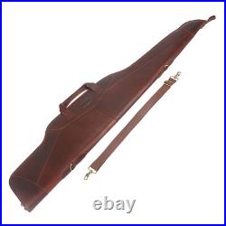 TOURBON Hunting Leather Rifle Scoped Case Shotgun Soft Padded Carry Shoulder Bag