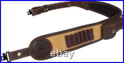TOURBON Hunting Rifle Bandolier Sling with Swivels, Gun Strap with Cartridge Amm