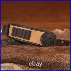 TOURBON Hunting Rifle Bandolier Sling with Swivels, Gun Strap with Cartridge Amm