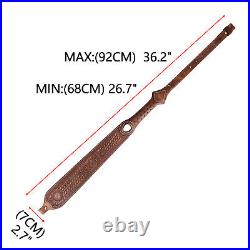 TOURBON Leather Gun Sling Hunting Rifle Shotgun Carry Strap Finger Rest Gift US