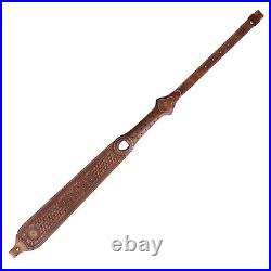 TOURBON Leather Gun Sling Hunting Rifle Shotgun Carry Strap Finger Rest Gift US