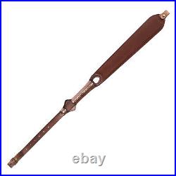 TOURBON Leather Gun Sling Hunting Rifle Shotgun Carry Strap Finger Rest Gift US