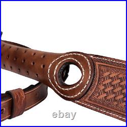 TOURBON Leather Gun Sling Hunting Rifle Shotgun Carry Strap Finger Rest Gift US