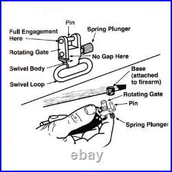 TOURBON Leather Gun Sling Swivels Shotgun Rifle Adjustable Belt-Multiple Choices