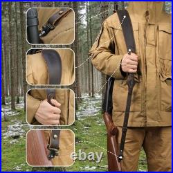 TOURBON Leather Gun Sling Swivels Shotgun Rifle Adjustable Belt-Multiple Choices