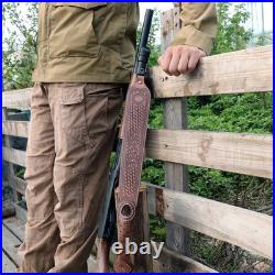 TOURBON Leather Gun Sling Thumb Hole Hunting Rifle Shotgun Strap Black/Brown US