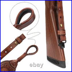 TOURBON Leather Gun Sling for Barrel No Drill Mount. 308/30-06/. 243 Ammo Holder
