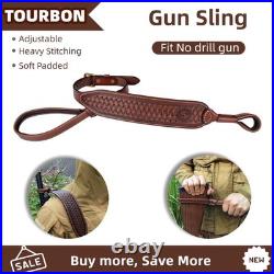 TOURBON Leather NO-Drill Rifle Sling Muzzleload Mount No Swivels Need Gun Strap