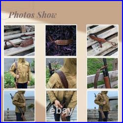 TOURBON Leather NO-Drill Rifle Sling Muzzleload Mount No Swivels Need Gun Strap