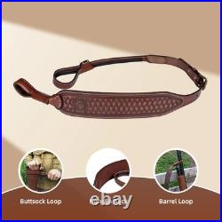 TOURBON Leather NO-Drill Rifle Sling Muzzleload Mount No Swivels Need Gun Strap
