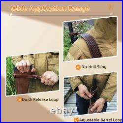 TOURBON Leather NO-Drill Rifle Sling Muzzleload Mount No Swivels Need Gun Strap